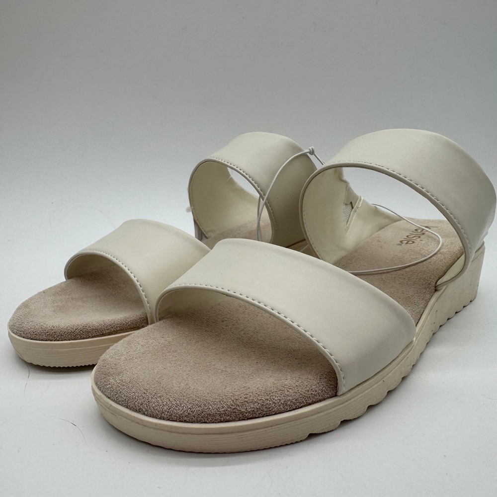 Kensie Endy Comfort Beige Double Strap Slide Sandals Women's Size 9 New With Box